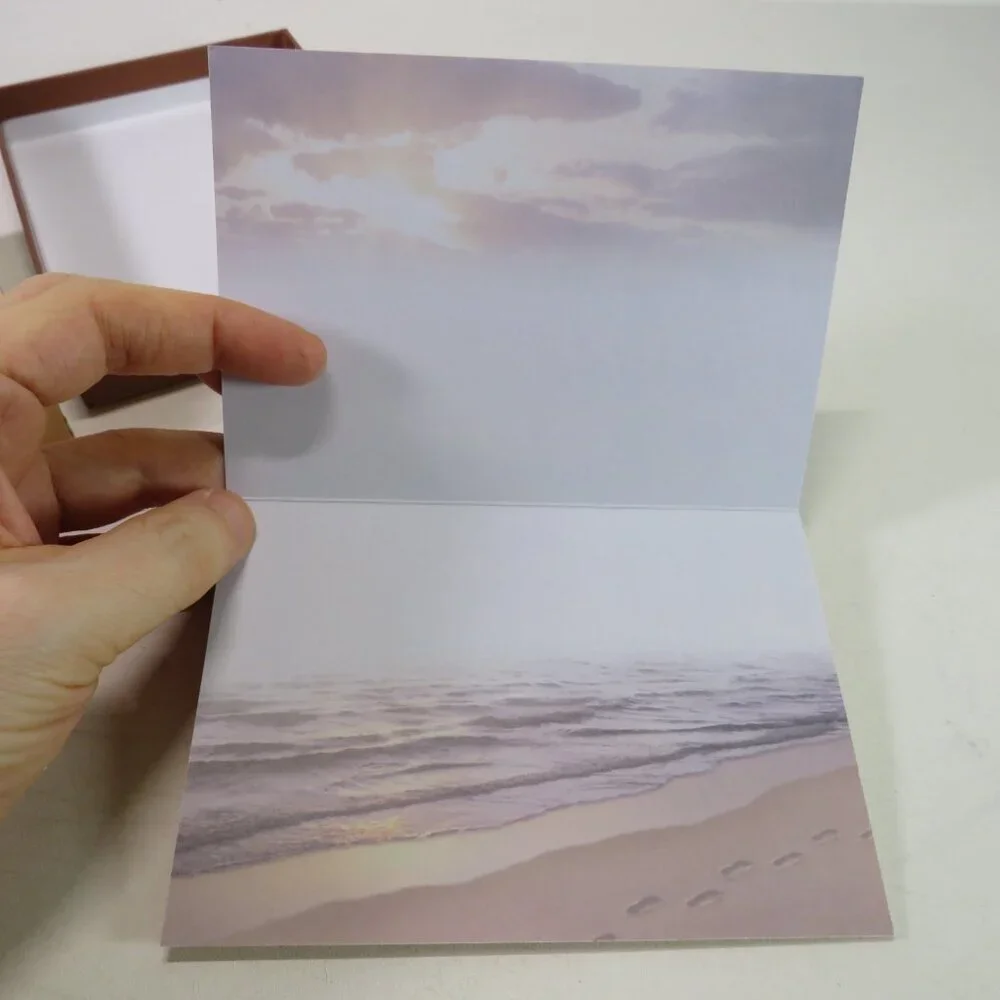 ocean coastal sunset beach note cards with decorative box